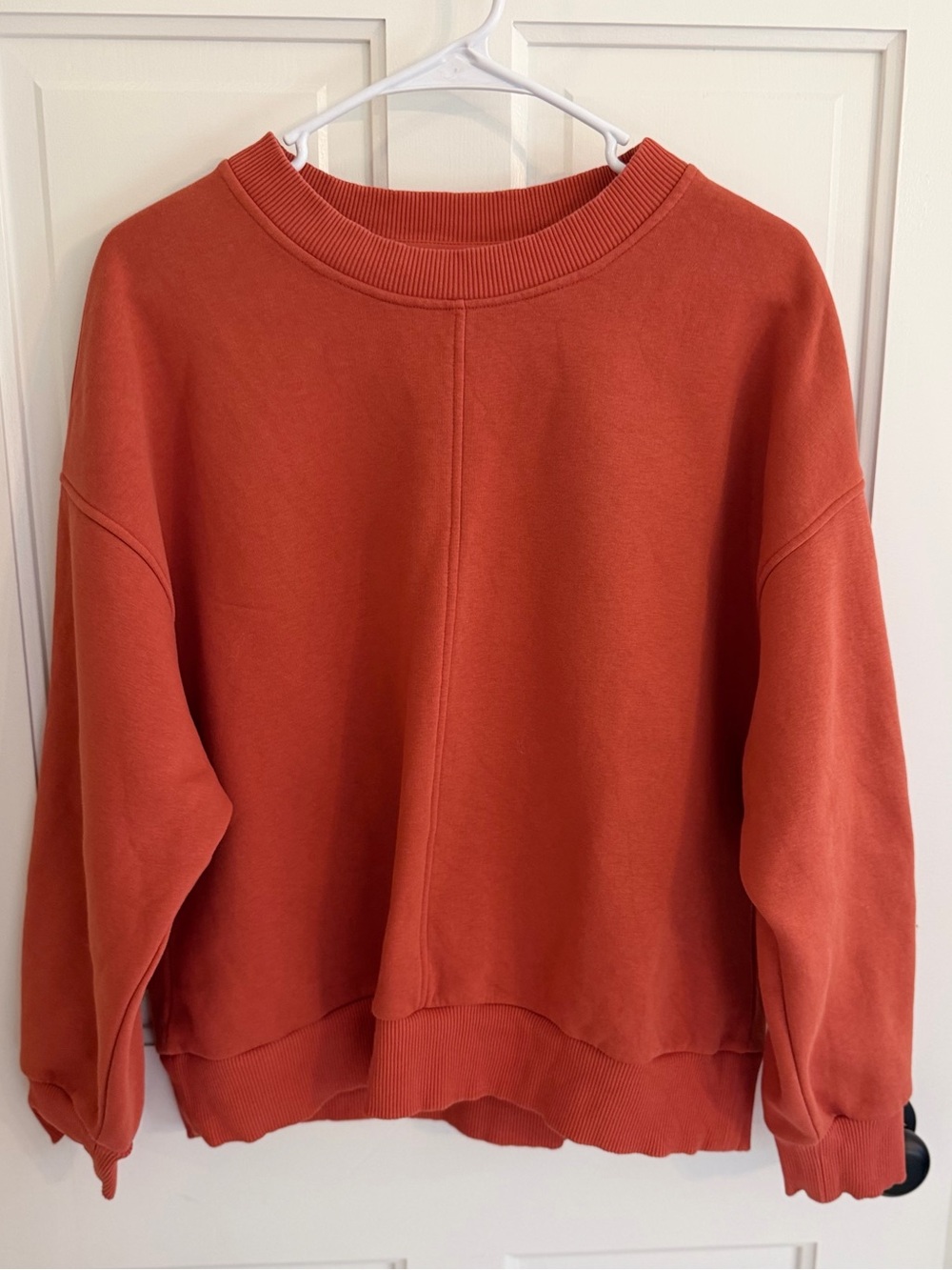 Banana Republic Center Seam Fleece Sweatshirt Rust Orange Medium